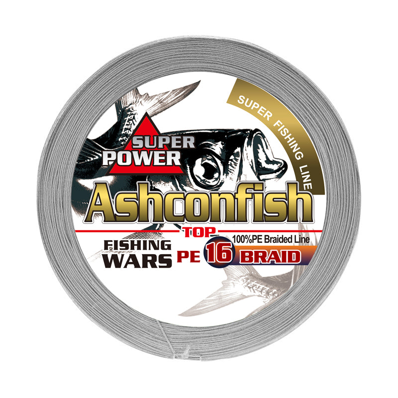 Hollow Core - 16 Strands Braided Fishing Line for Saltwater - 20-750LB -Gray