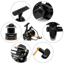 Load image into Gallery viewer, Frwanf Spinning Reel Saltwater-proof Fishing Reels Lighter Sturdy Ultra Smooth Aluminum Frame 4BB, 5.0:1 Gear Ratio 2000-7000H