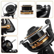 Load image into Gallery viewer, Ashconfish Spinning Fishing Reel, Graphite Body, 7+1 Stainless Steel BB, 5.0:1 Gear Ratio, Lightweight Spinning Reel for Freshwater Saltwater Fishing, Come with 109 yds Braided Line