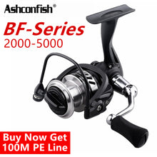 Load image into Gallery viewer, Ashconfish Spinning Reel, Saltwater Spinning Fishing Reels, Ultra Lightweight Body, 8 Stainless Steel BB, 5.0:1 Gear Ratio, Max 17.6lbs Drag, Come with 100m Braided Line