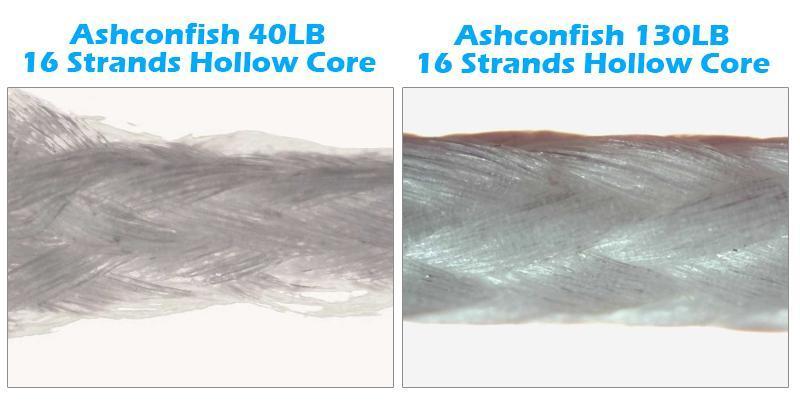 Ashconfish 16 Strands Hollow Core Braided Fishing Line 1000M
