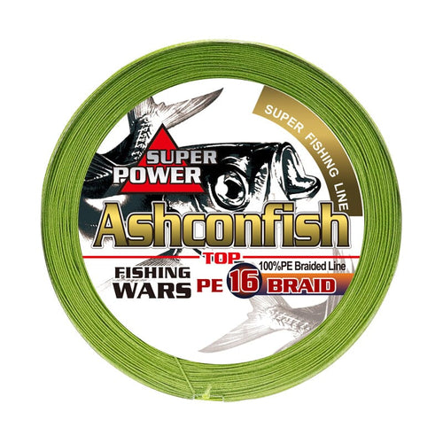Hollow Core - 16 Strands Braided Fishing Line for Saltwater - 20-750LB -Army Green Ashconfish Fishing Tackle 