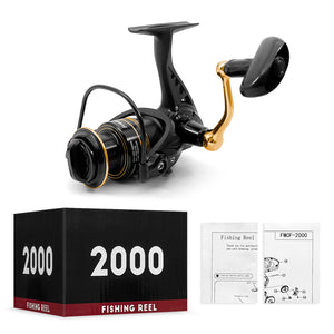 Frwanf Spinning Reel Saltwater-proof Fishing Reels Lighter Sturdy Ultra Smooth Aluminum Frame 4BB, 5.0:1 Gear Ratio 2000-7000H 2000 Series