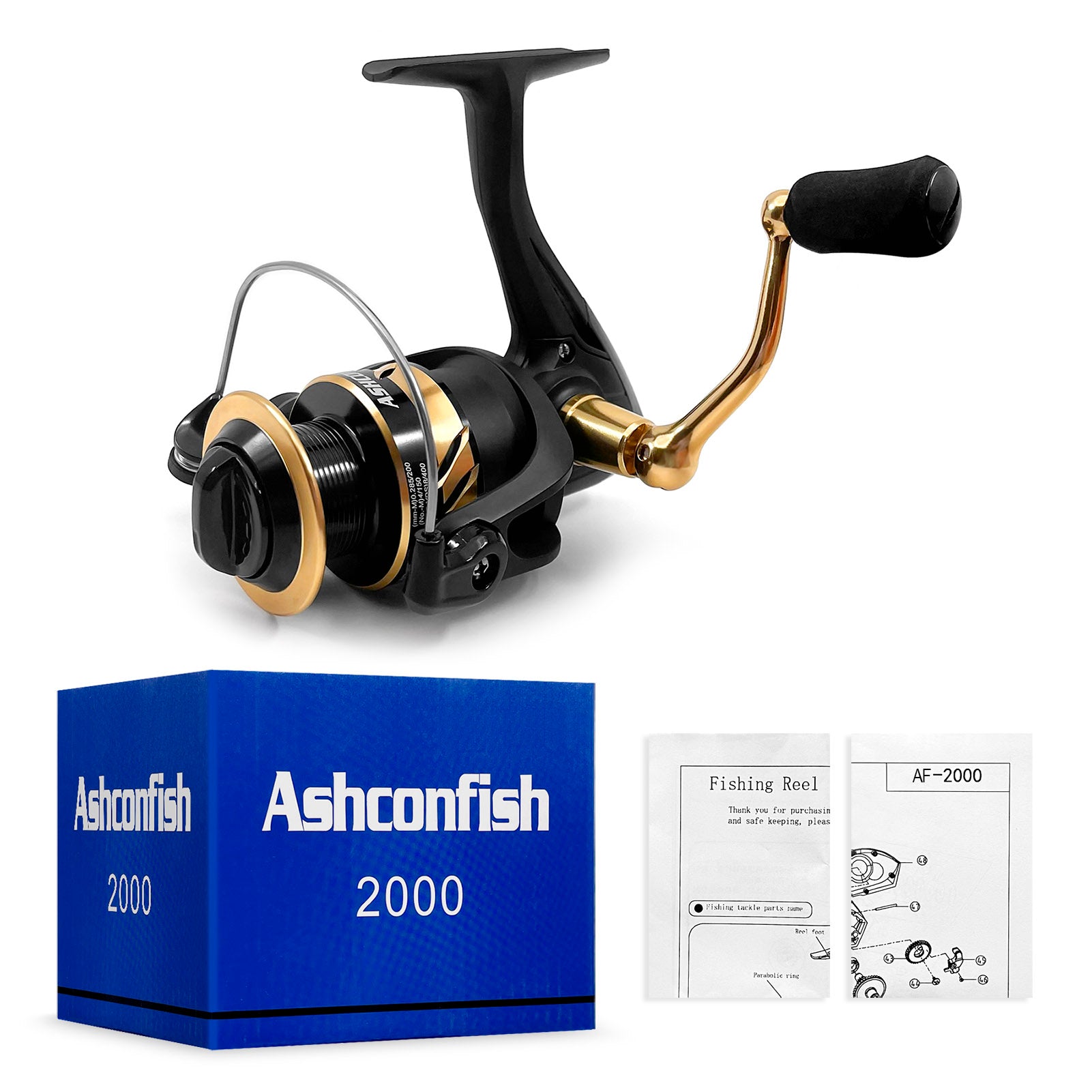 Ashconfish Spinning Fishing Reel, Graphite Body, 7+1 Stainless Steel B –  Ashconfish Fishing Tackle
