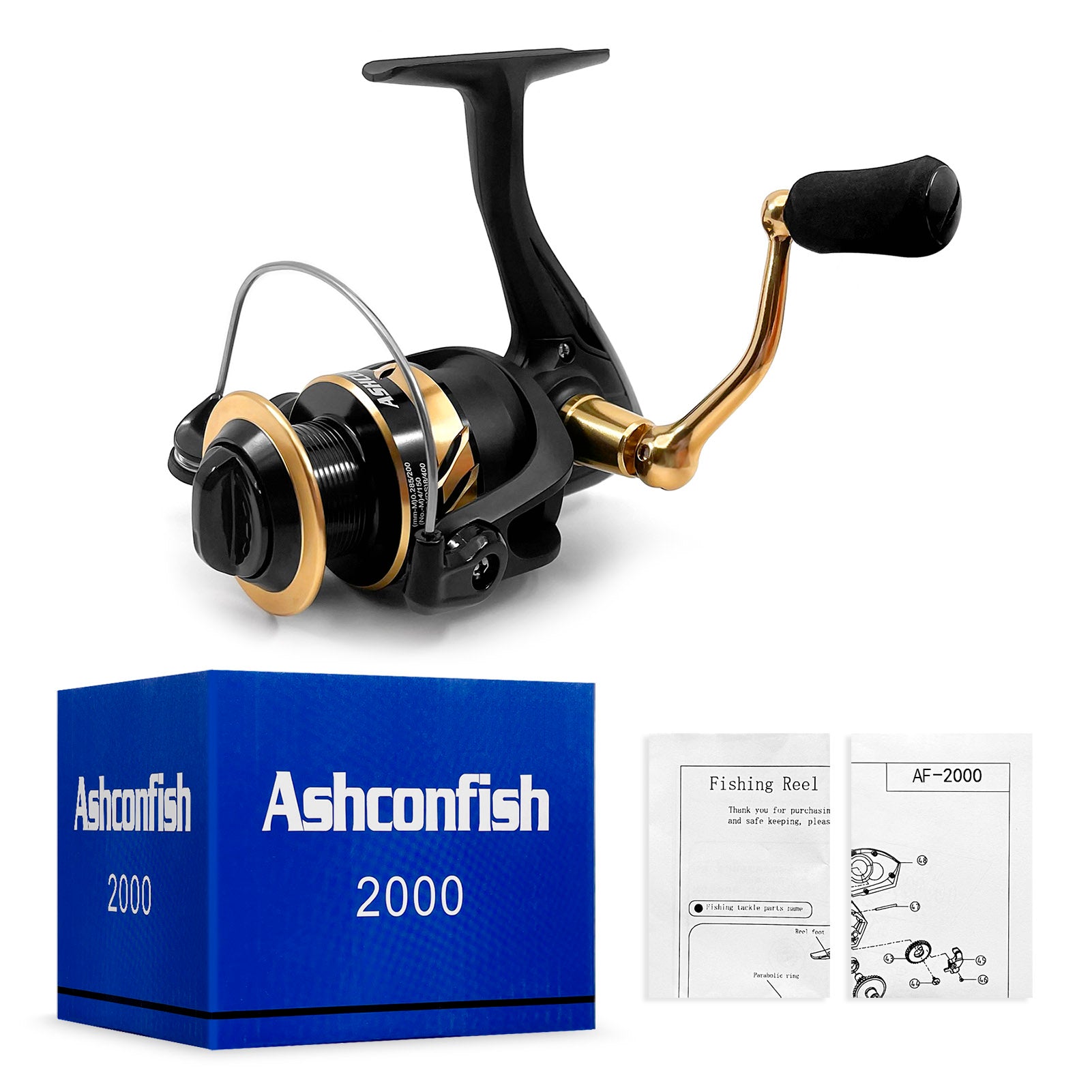 Ashconfish Spinning Fishing Reel, Graphite Body, 7+1 Stainless Steel BB, 5.0:1 Gear Ratio, Lightweight Spinning Reel for Freshwater Saltwater Fishing, Ashconfish Spinning Fishing Reel, Graphite Body, 7+1 Stainless Steel BB, 5.0:1 Gear Ratio, Lightweight Spinning Reel for Freshwater Saltwater Fishing,