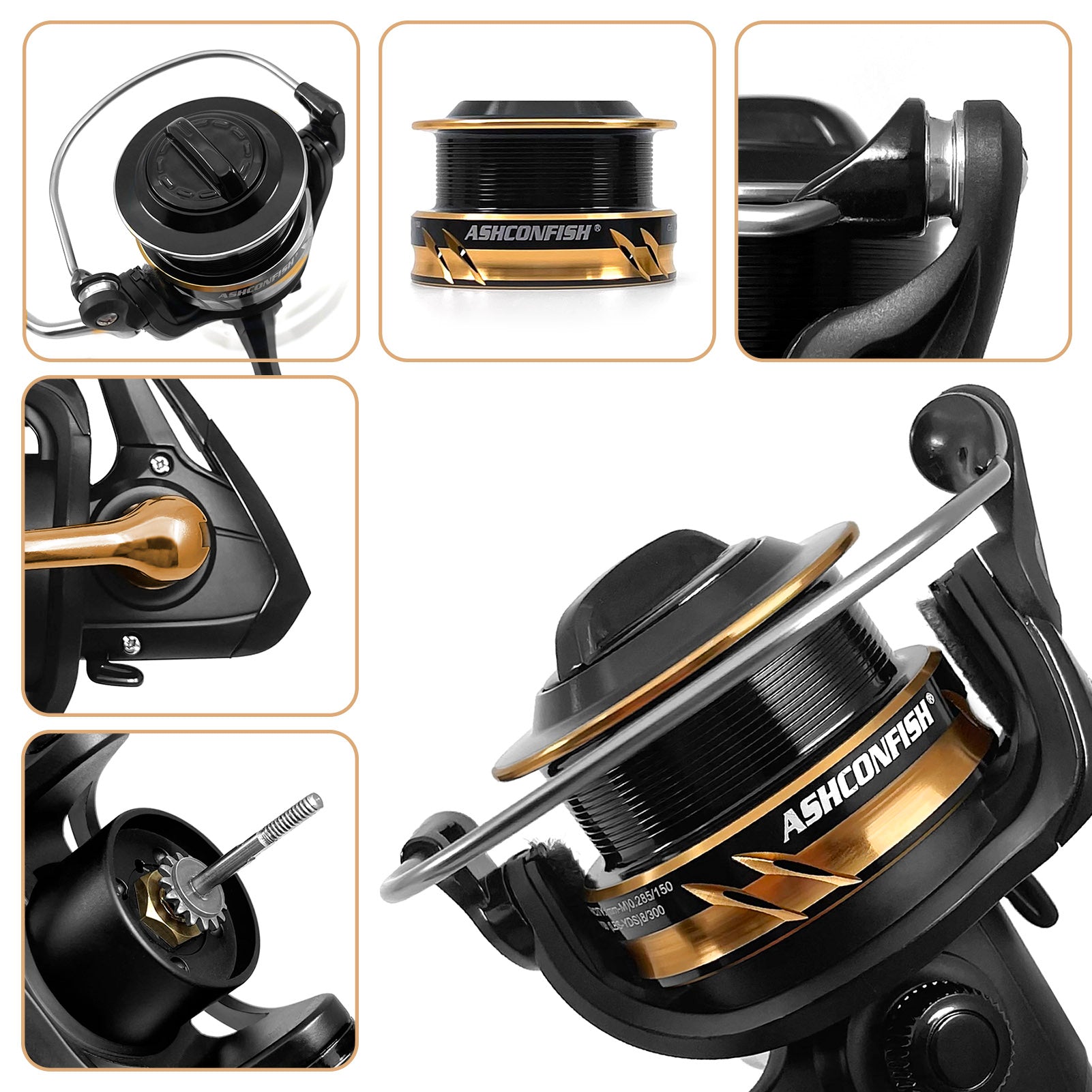 Ashconfish Spinning Fishing Reel, Graphite Body, 7+1 Stainless Steel BB, 5.0:1 Gear Ratio, Lightweight Spinning Reel for Freshwater Saltwater Fishing, Ashconfish Spinning Fishing Reel, Graphite Body, 7+1 Stainless Steel BB, 5.0:1 Gear Ratio, Lightweight Spinning Reel for Freshwater Saltwater Fishing,