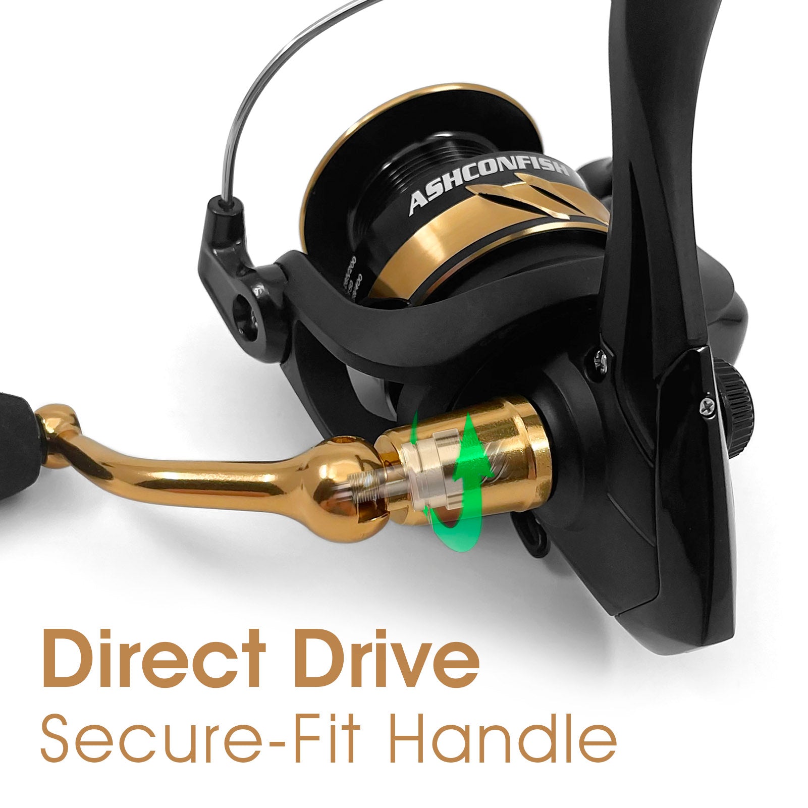 Ashconfish Spinning Fishing Reel, Graphite Body, 7+1 Stainless Steel BB, 5.0:1 Gear Ratio, Lightweight Spinning Reel for Freshwater Saltwater Fishing