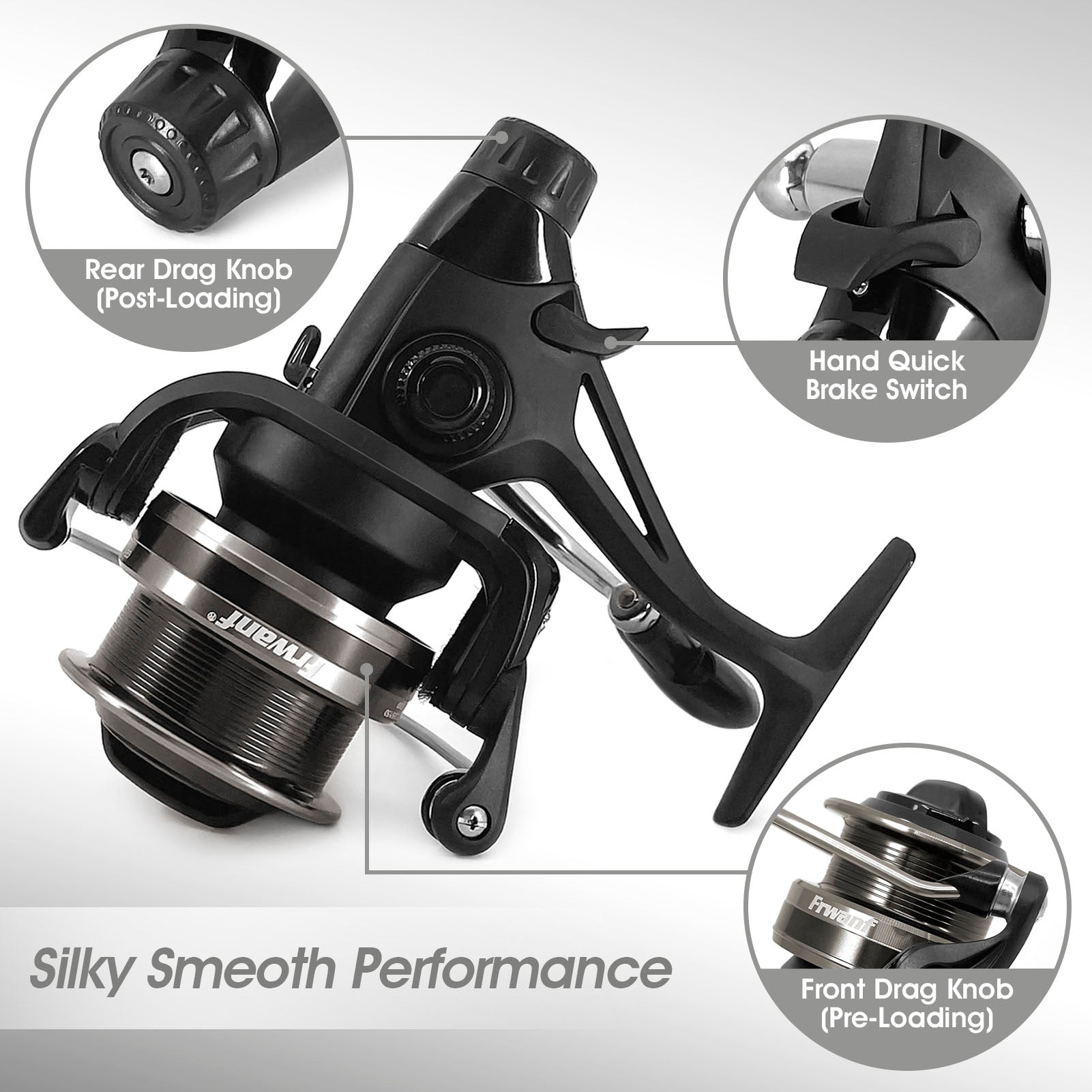 dbs fishing reel Double Brake Design Fishing Reel 8KG Max Drag 4BB 4000-5000H CNC Aluminum Left/Right Interchangeable Spinning Reel Shallow spool Reel / 4000 Series