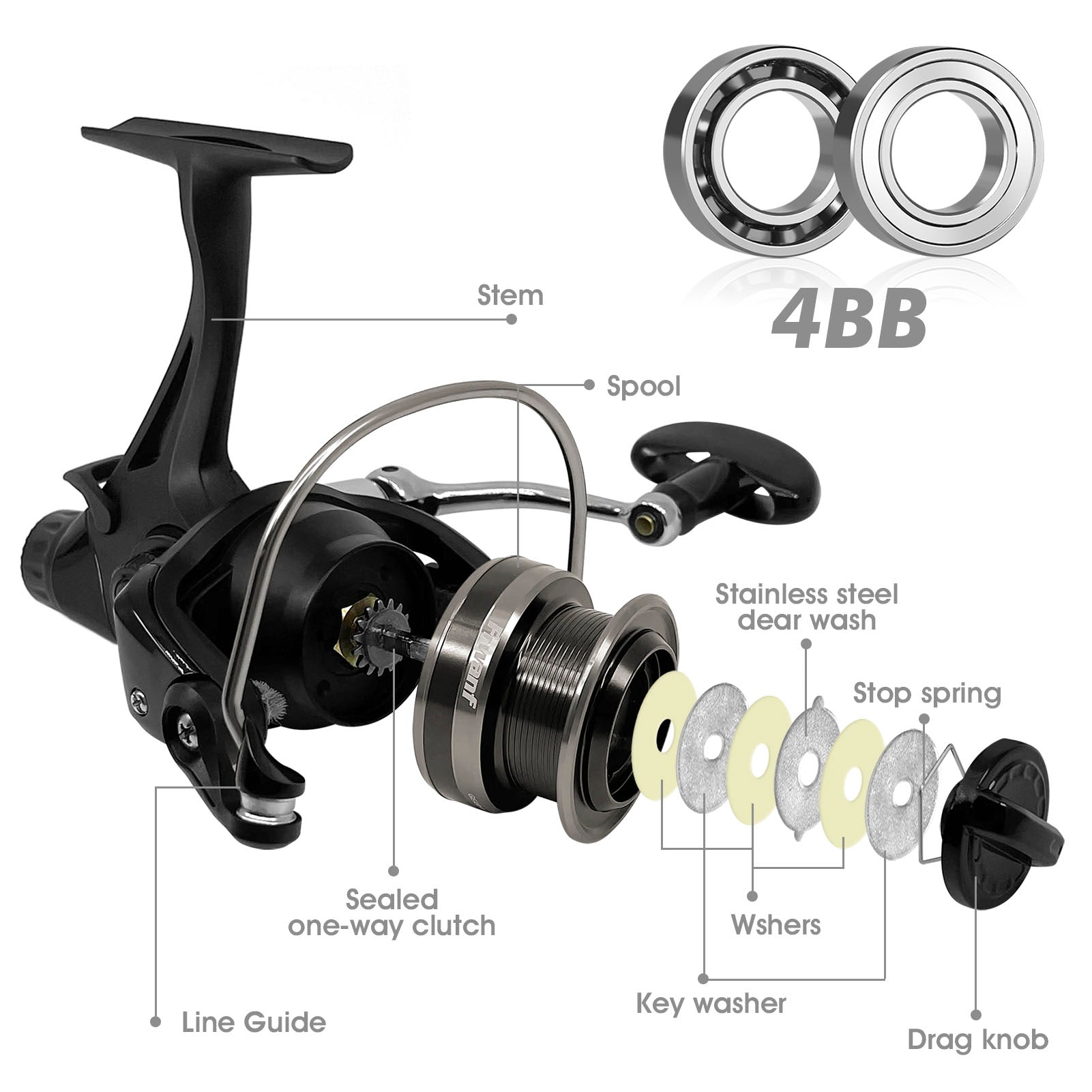 arrow 4000 double multiplying spinning fishing reel 80 yards Double Brake Design Fishing Reel 8KG Max Drag 4BB 4000-5000H CNC Aluminum Left/Right Interchangeable Spinning Reel Shallow spool Reel / 4000 Series