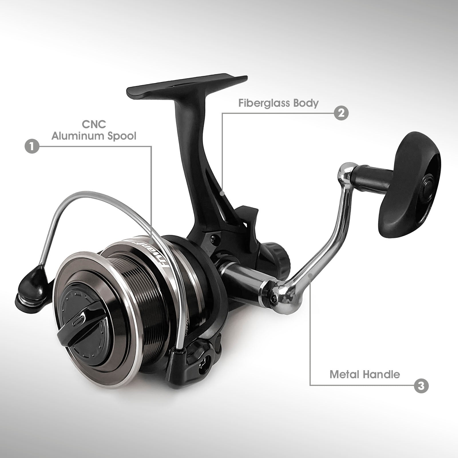 cnc aluminum fishing reels Double Brake Design Fishing Reel 8KG Max Drag 4BB 4000-5000H CNC Aluminum Left/Right Interchangeable Spinning Reel Shallow spool Reel / 4000 Series