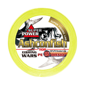 Hollow Core - 16 Strands Braided Fishing Line for Saltwater - 20-750LB  -Yellow